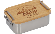 Camplife Stainless Steel Tin with Bamboo Lid and Hanger
