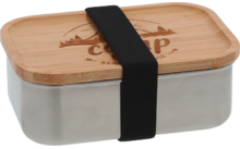 Camplife Stainless Steel Tin with Bamboo Lid and Rubber Band